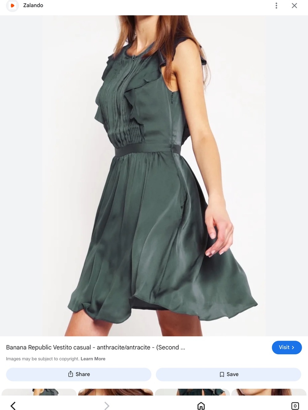 Banana Republic Charcoal Gray Pintuck Ruffle Dress